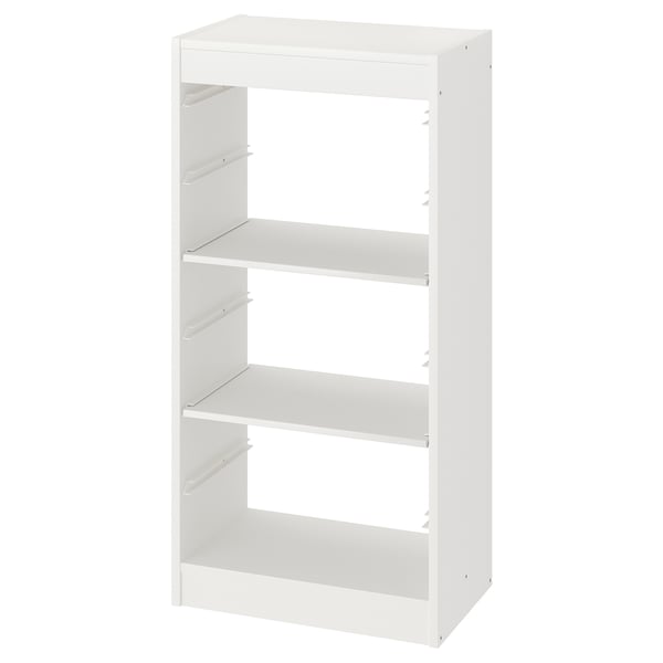 TROFAST Almacenaje con repisas, blanco, 46x30x94 cm