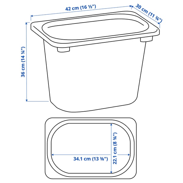 TROFAST Caja, blanco, 42x30x36 cm