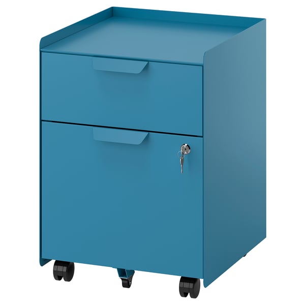 TROTTEN Cajonera de 2 cajones y ruedas, azul