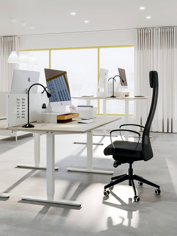 TROTTEN Estructura para mesa regulable, blanco, 120/160 cm