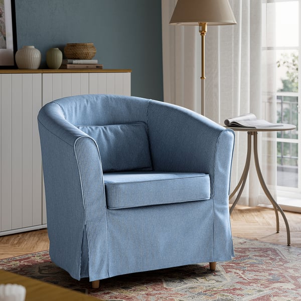TULLSTA Sillón, Sjölyckan azul oscuro/beige raya