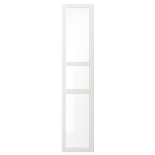 TYSSEDAL Puerta con bisagras, blanco/vidrio, 50x229 cm