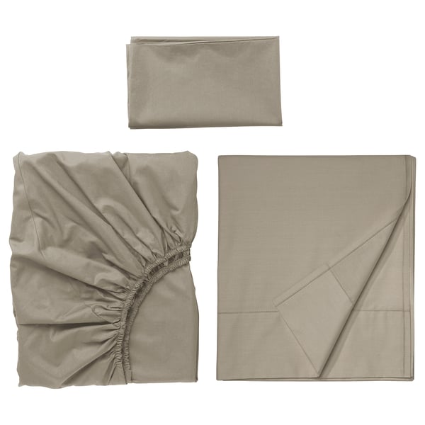 ULLVIDE Juego de sábanas, beige grisáceo, Individual