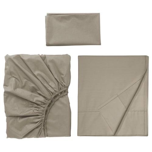 ULLVIDE Juego de sábanas, beige grisáceo, Individual