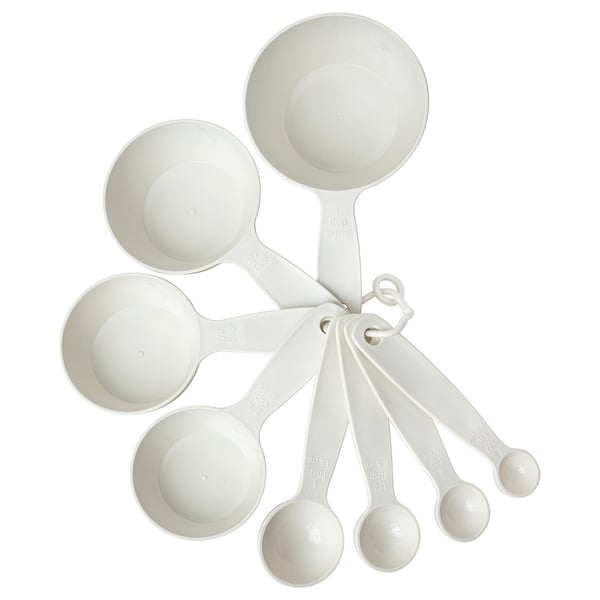 UPPFYLLD Medidor, juego de 8, hueso