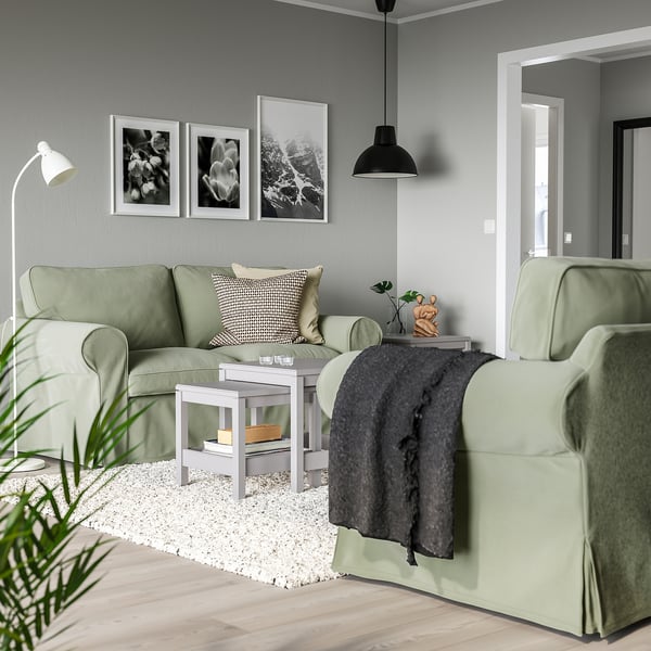 UPPLAND Sofá de 2 asientos, Hakebo Gris/verde