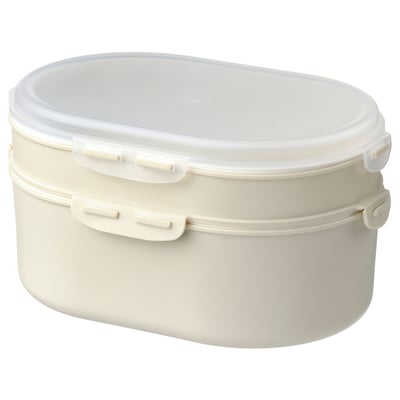 UTBJUDA Lonchera apilable p/alimentos secos, gris claro/beige