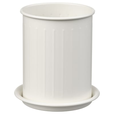 VÄLVÅRDAD Escurrecubiertos, blanco/galvanizado, 13 cm