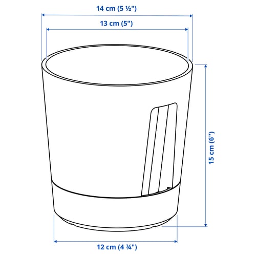 VÅRDTRÄD Maceta con autorriego, int/ext Transparente/carbón, 12 cm