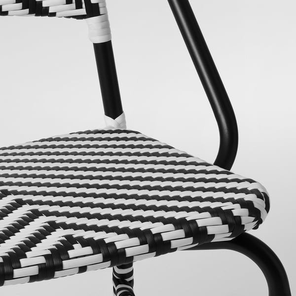 VASSHOLMEN Silla para int/ext, negro/blanco