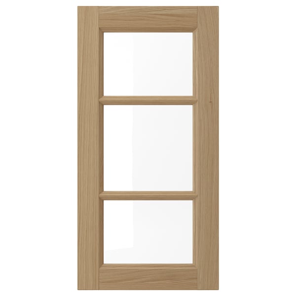VEDHAMN Puerta de vidrio, roble, 38x76 cm