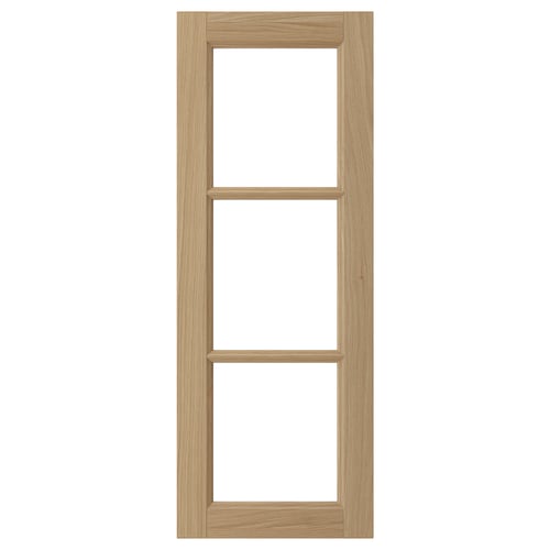 VEDHAMN Puerta de vidrio, roble, 38x102 cm