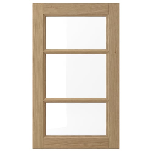 VEDHAMN Puerta de vidrio, roble, 46x76 cm