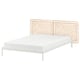 VEVELSTAD Base de cama y 2 cabeceras, blanco/Tolkning ratán, Queen