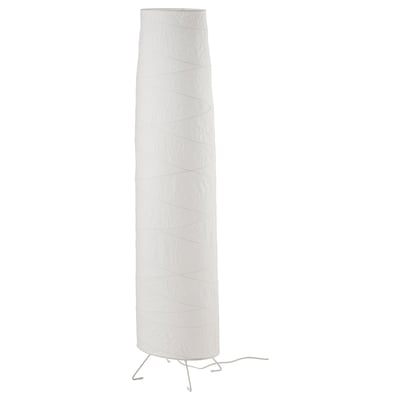 VICKLEBY Lámpara de piso, blanco/hecho a mano, 136 cm