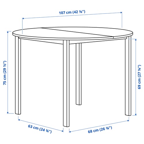 VIHALS / VIHALS Mesa y 4 sillas, blanco blanco/blanco Tibbleby beige/gris, 107 cm