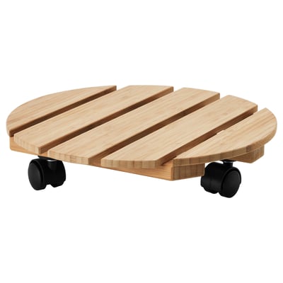 VILDAPEL Base con ruedas, bambú, 30 cm