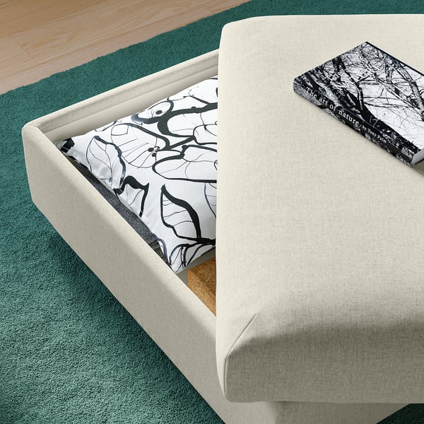 VIMLE Taburete con almacenaje, Gunnared beige