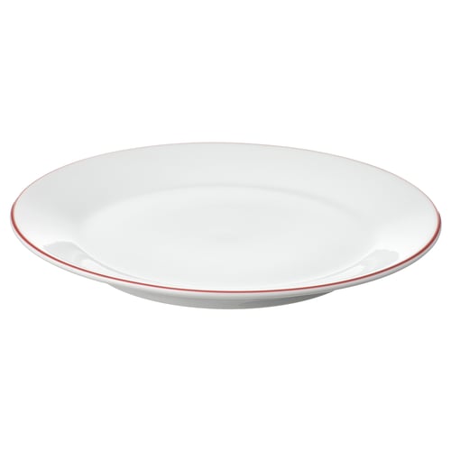 VINTERFINT Plato de postre, blanco/rojo, 20 cm