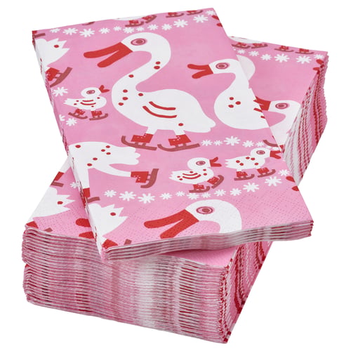 VINTERFINT Servilleta de papel, Pato rosa, 38x38 cm