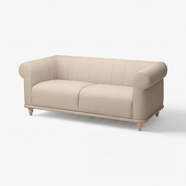 VISKAFORS Sofá de 2 asientos, Lejde beige claro/abedul