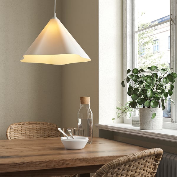 ZEBRASÄV Lámpara de techo, blanco/plástico, 46 cm
