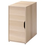 Modern light-colored wood ALEX cabinet with one door and handle. Rectangular, versatile storage unit.