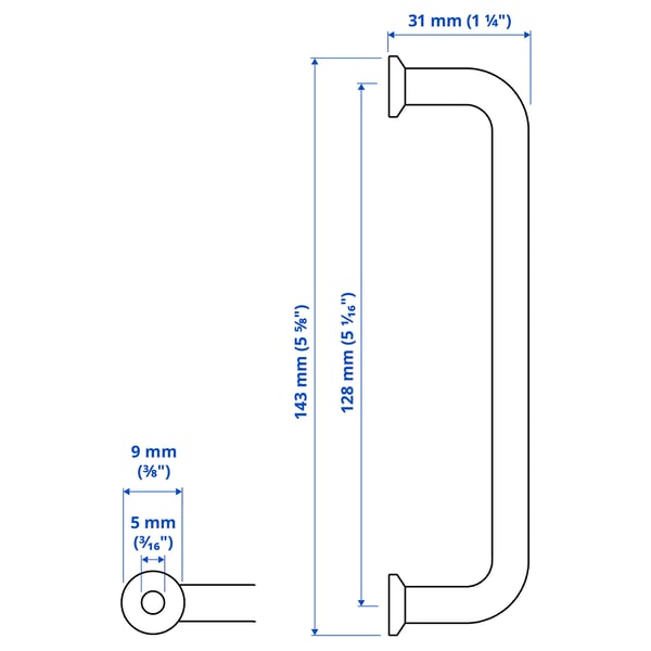 Illustration with measurements for the product: BAGGANÄS.