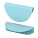 Two light blue BEGRIPA handles, semi-circular, smooth & rounded, shown from different angles.