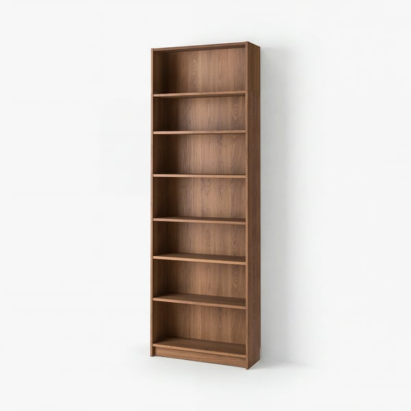 Brown BILLY bookcase with 6 shelves for storage