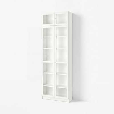 BILLY / OXBERG Bookcase, white, 80x30x237 cm