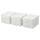 DRÖNA Box with lid, white, 19x26x15 cm