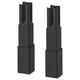 Two black ENHET kitchen legs, sleek, rectangular, with adjustable height and non-slip feet.
