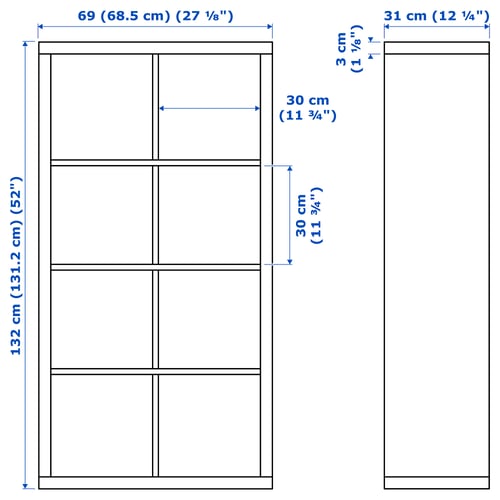Illustration with measurements for the product: FLYSTA.