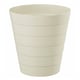 A beige FNISS waste bin made of polypropylene. It has a cylindrical shape with horizontal grooves, easy to clean and empty.