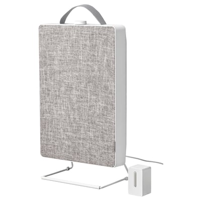 White FÖRNUFTIG air purifier with fabric front, stand, handle, and power cord.