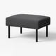 Grey GLOSTAD footstool with dark legs, square shape, upholstered in polyester fabric.