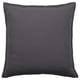 A GURLI dark grey square cushion cover made from recycled cotton. The zip allows for easy removal.