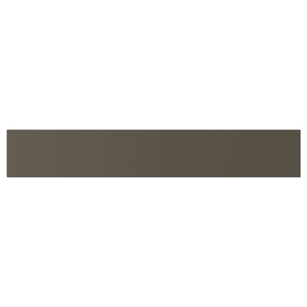 HAVSTORP panel: dark brown rectangle, smooth finish, simple design.