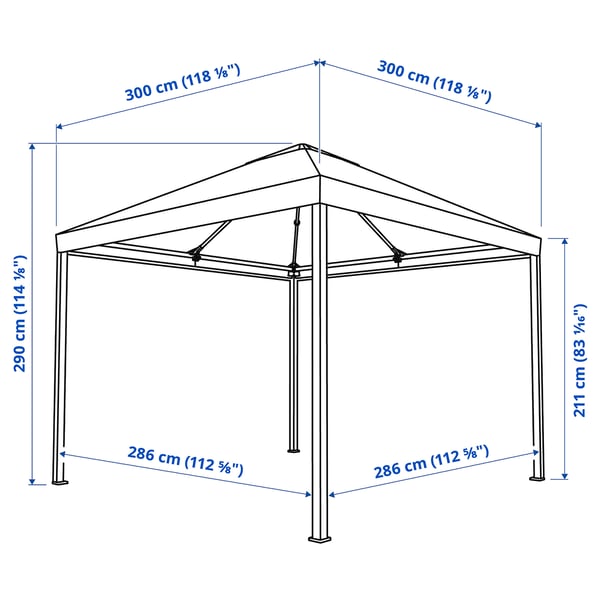 Illustration with measurements for the product: HIMMELSÖ.