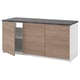 KNOXHULT kitchen unit, light oak, dark grey counter.