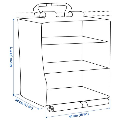 Illustration with measurements for the product: KOMPISHÄNG.