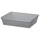 KOMPLEMENT metal mesh basket, grey, rectangular, with round hole design.