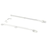 KOMPLEMENT wardrobe organiser, white, metallic, horizontal bars with wheels.