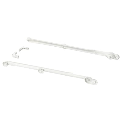 KOMPLEMENT wardrobe organiser, white, metallic, horizontal bars with wheels.