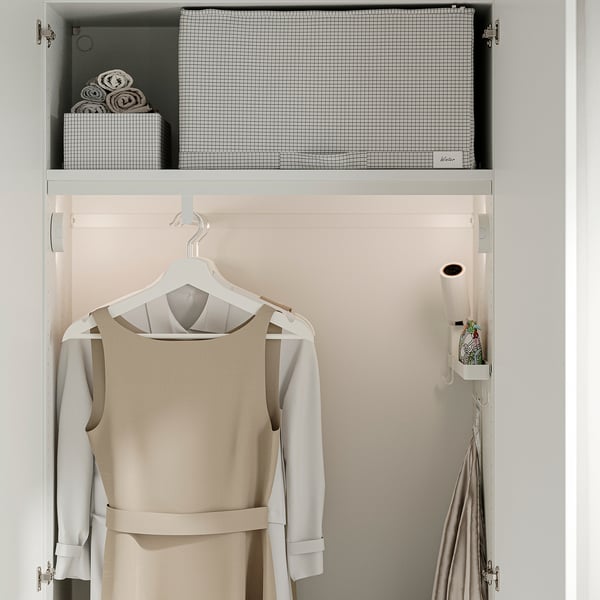 LASTARE Wardrobe combination, white, 160x42x201 cm