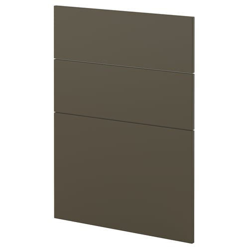 Dark brown kitchen cabinet front with modern, rectangular design, featuring a smooth, painted finish. Part of METOD kitchen system.