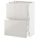 This image shows a white ikea METOD kitchen cabinet with high-gloss finish and integrated drawer, featuring modern design.