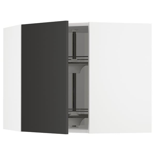 Black METOD kitchen cabinet; sleek, adjustable.
