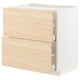 Light wooden kitchen cabinet with two drawers, part of the METOD kitchen system.